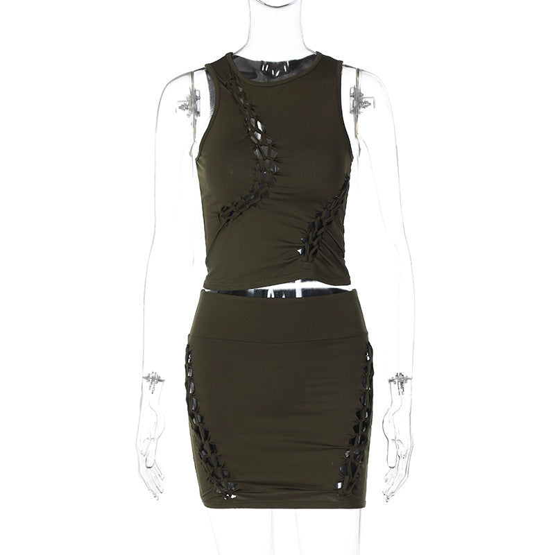 Vestido Sin Mangas Mujer – Cuello Redondo y Color Sólido de Moda Verano 2025