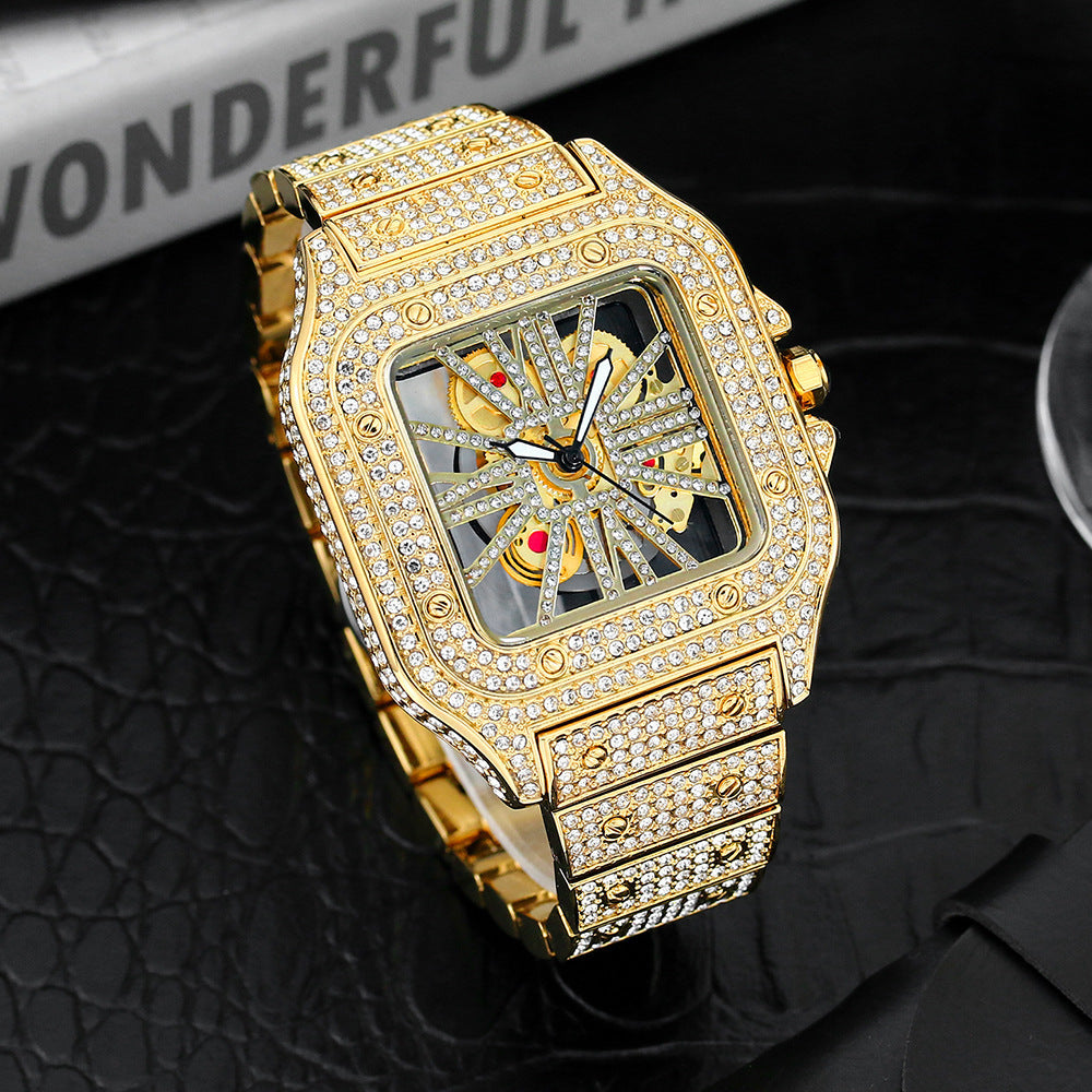 Reloj Cuadrado con Diamantes – Diseño Exclusivo Urbano y Elegante