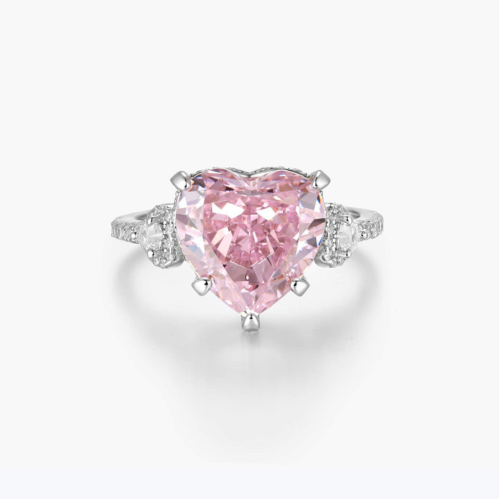 Anillo Francés "Loving Heart" con Circonita y Detalles Ice