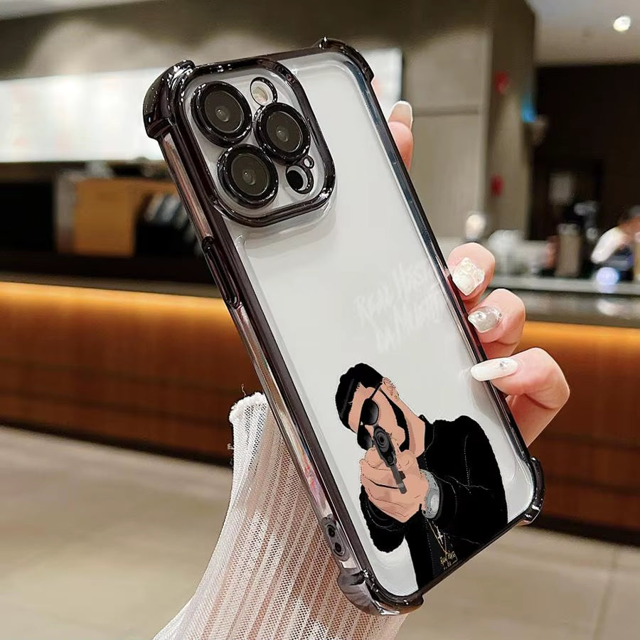 Fashion Hot Rapper Anuel AA Phone Case for Iphone 11 12 14 13 plus 16E 16 15 Pro MAX Clear Cover