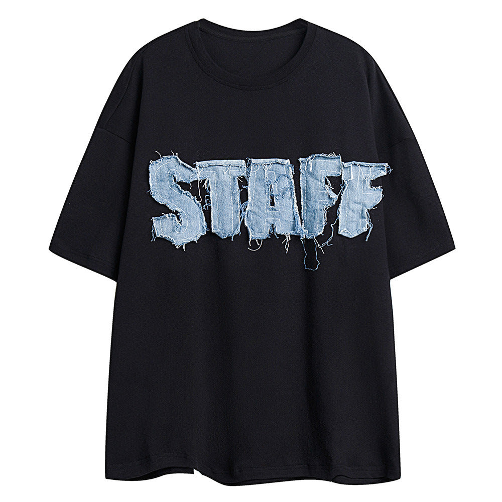 Camiseta Hombre con Parche | Manga Corta Estilo Urbano