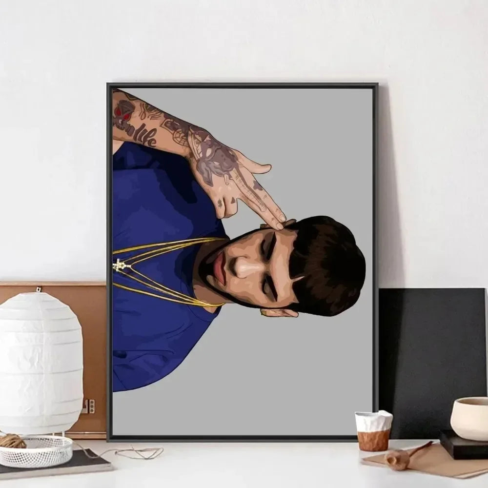 Poster Anuel AA Vintage Trap – Arte Urbano en Papel Kraft