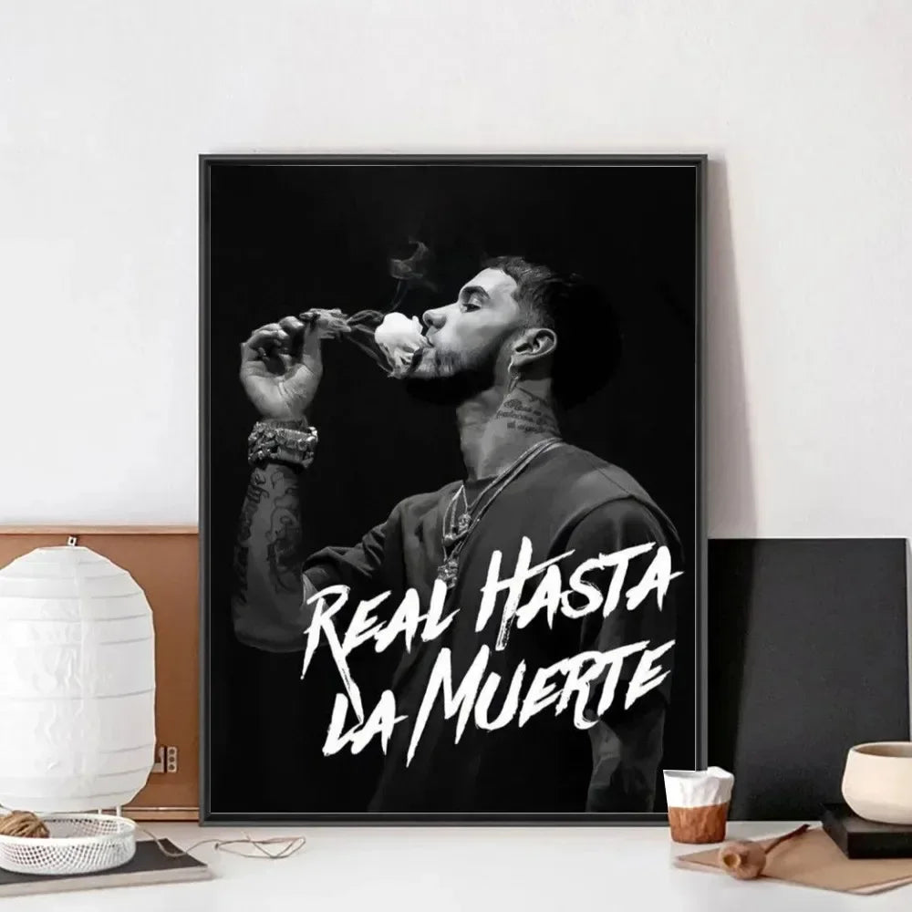 Poster Anuel AA Vintage Trap – Arte Urbano en Papel Kraft