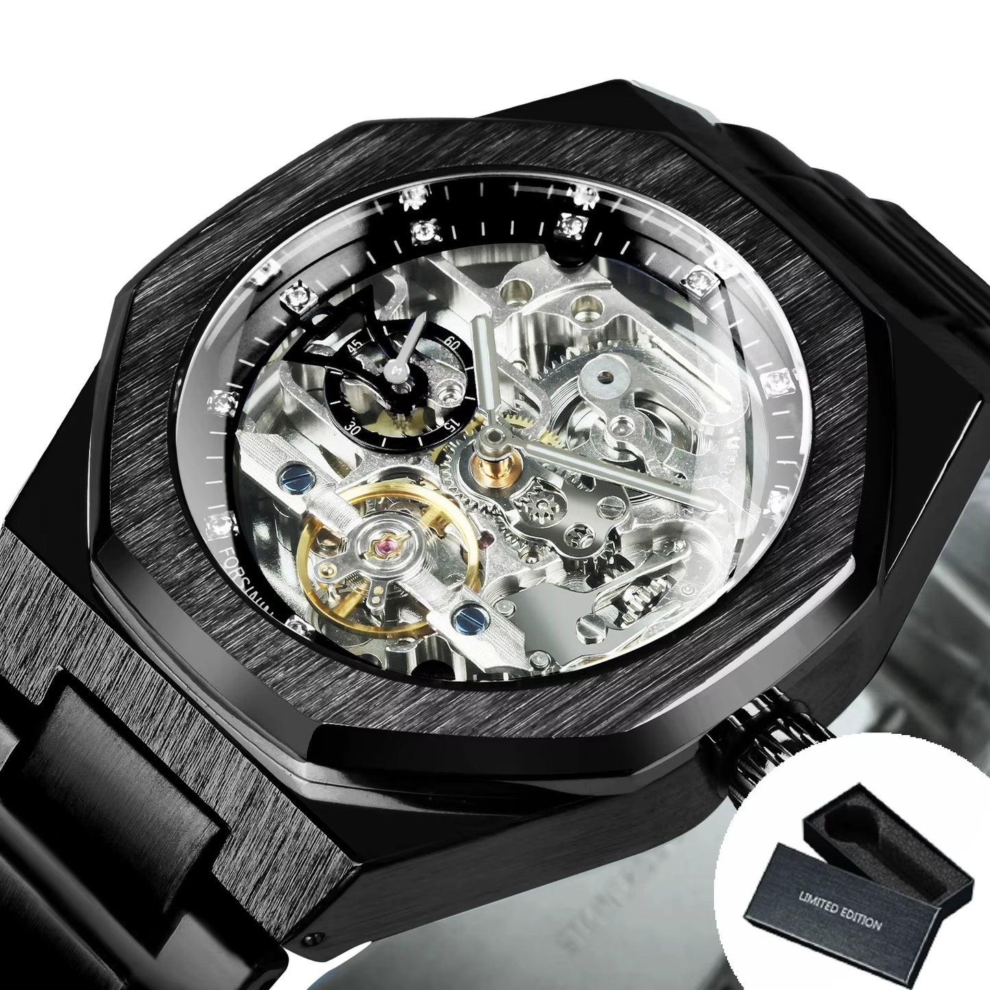 Reloj Automático Skeleton 3D – Estilo Deportivo Trap Mecánico