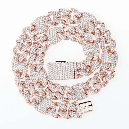 Collar Nariz de Cerdo Hombre con Circonitas y Hebilla Caja Grande – Joyería Hip Hop Urbana