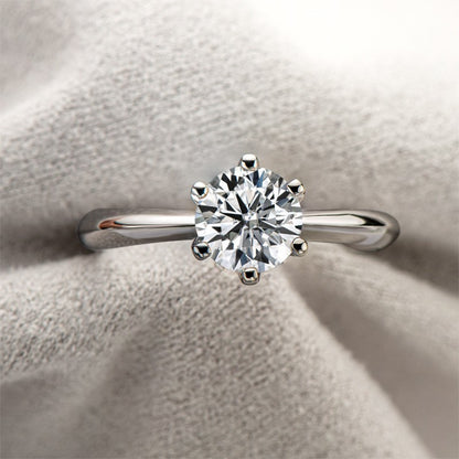 Anillo de moissanita 1 quilate en plata de ley 925