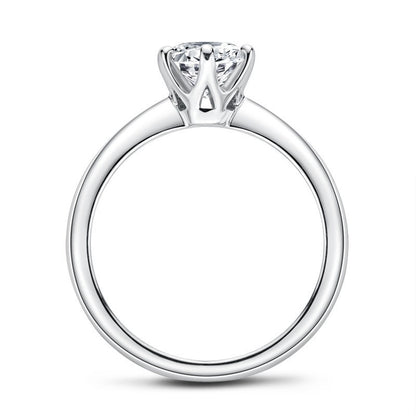 Anillo de moissanita 1 quilate en plata de ley 925
