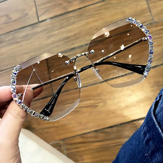 Gafas de Sol  Sin Montura con Diamantes – Glamour y Brillo Total