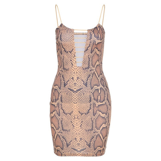 Vestido ajustado con estampado de serpiente
