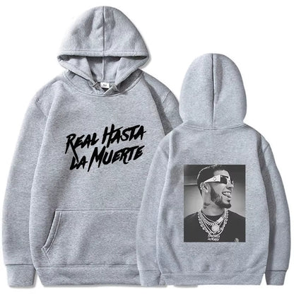 Anuel AA Printed Hoodies Sweatshirt Coat Real Hasta La Muerte Casual Tracksuit Costume Men Women Clothing Anime Pullover Hoodie
