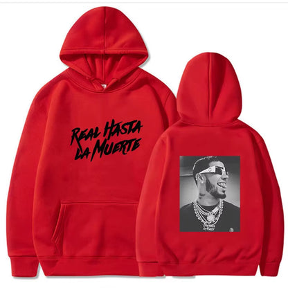 Anuel AA Printed Hoodies Sweatshirt Coat Real Hasta La Muerte Casual Tracksuit Costume Men Women Clothing Anime Pullover Hoodie