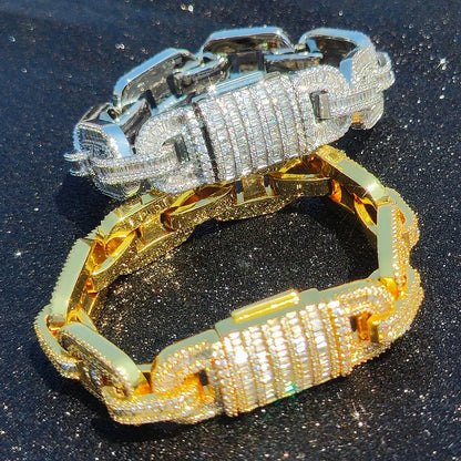 Pulsera iced out coffee bean trap con circonitas 5A de lujo para hombre y mujer
