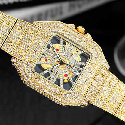 Reloj Cuadrado con Diamantes – Diseño Exclusivo Urbano y Elegante