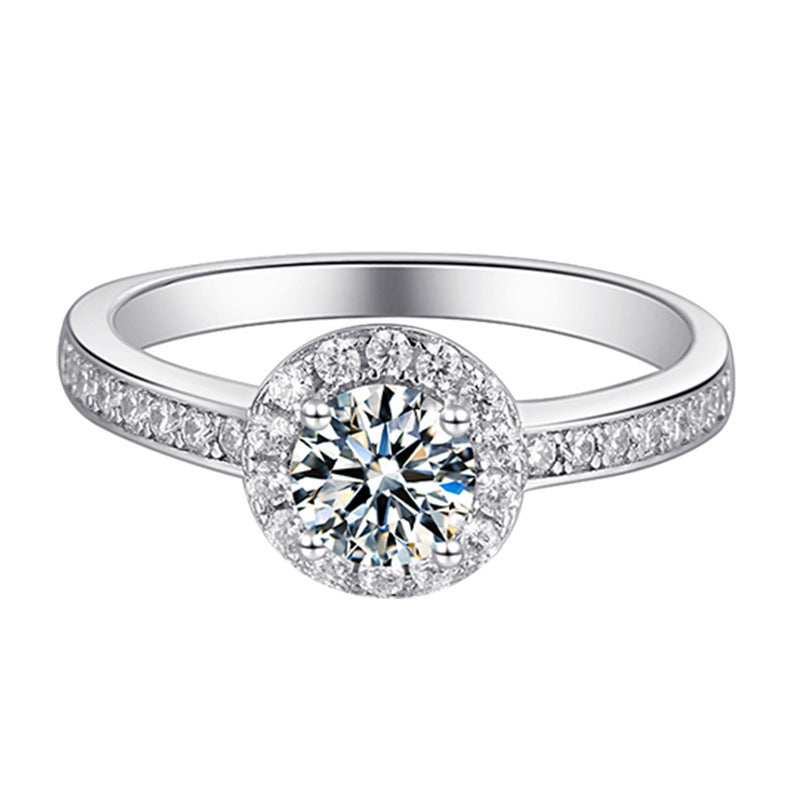 Anillo de moissanita 0,5 ct en plata 925 – Diseño de bola redonda