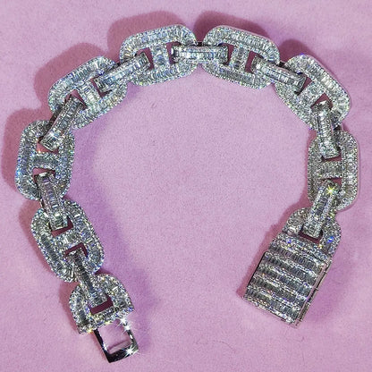 Pulsera iced out coffee bean trap con circonitas 5A de lujo para hombre y mujer
