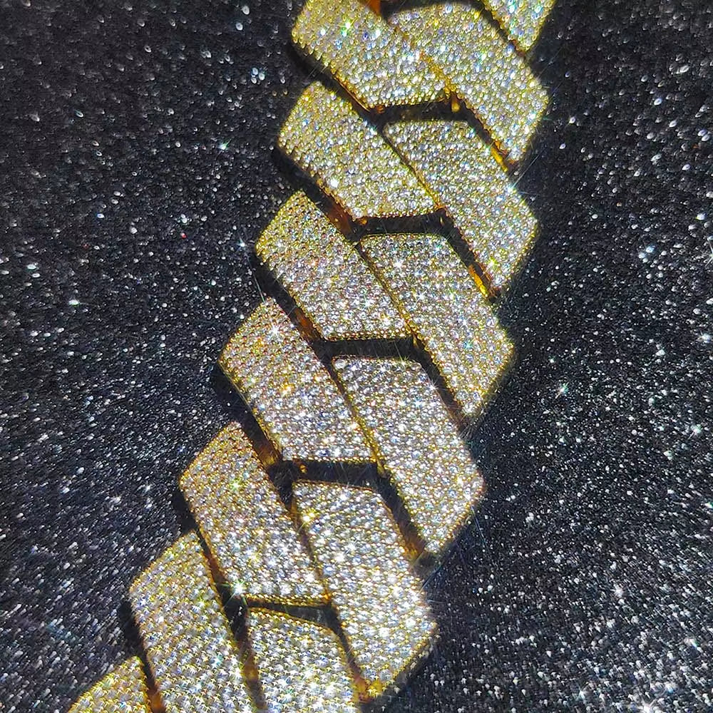 Cadena cubana helada 25mm con circonitas – joya hip hop de lujo barata para hombre
