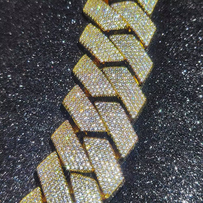 Cadena cubana helada 25mm con circonitas – joya hip hop de lujo barata para hombre
