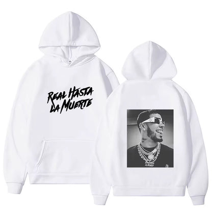 Anuel AA Printed Hoodies Sweatshirt Coat Real Hasta La Muerte Casual Tracksuit Costume Men Women Clothing Anime Pullover Hoodie