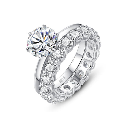 Anillo de moissanita para mujer en plata S925