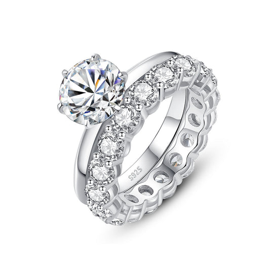 Anillo de moissanita para mujer en plata S925