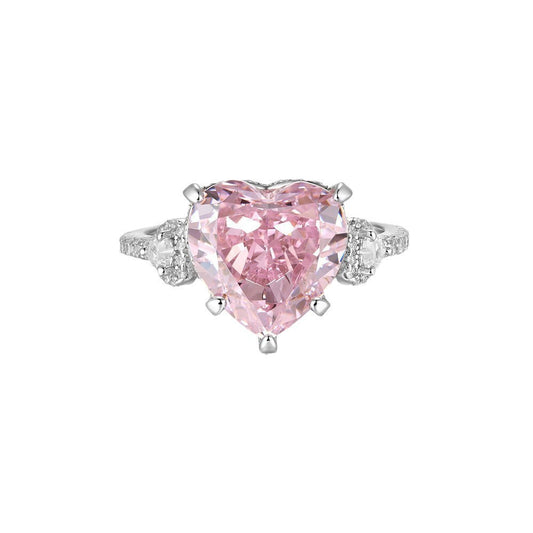 Anillo Francés "Loving Heart" con Circonita y Detalles Ice