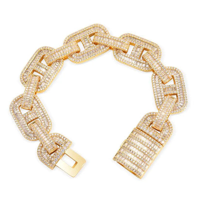 Pulsera iced out coffee bean trap con circonitas 5A de lujo para hombre y mujer
