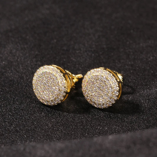 Pendientes Hombre Plata S925 con Circonitas – Estilo Rapero Bling Hip Hop