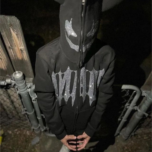 Sudadera con Capucha y Rhinestones – Moda Streetwear
