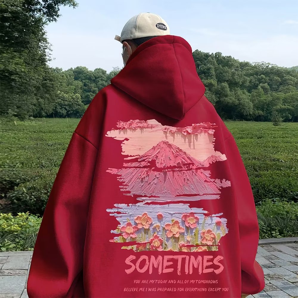 American Retro Hooded Sweater Men's Couple Coat
