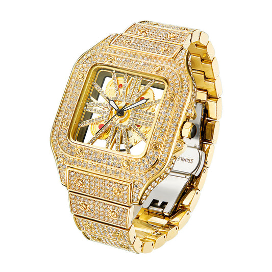 Reloj Cuadrado con Diamantes – Diseño Exclusivo Urbano y Elegante