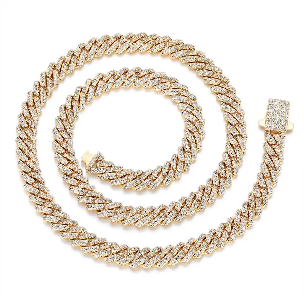 8mm Width Hip Hop Cubic Zircon CZ Iced Out 2 Rows Cuban Link Chain Necklace For Women Jewelry Birthday Gift Drop Shipping
