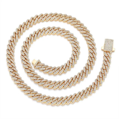 8mm Width Hip Hop Cubic Zircon CZ Iced Out 2 Rows Cuban Link Chain Necklace For Women Jewelry Birthday Gift Drop Shipping