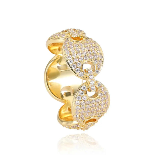 Anillo lujo hip hop Grano de Café – Detalles únicos y brillo imparable