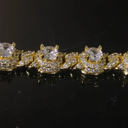 Pulsera Ice Out 7,5 mm Oro Blanco – Joyería Hip Hop Unisex con Circonitas 🔥