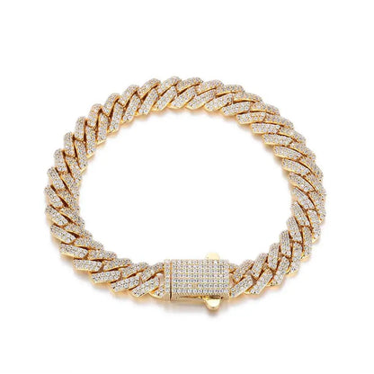 8mm Width Hip Hop Cubic Zircon CZ Iced Out 2 Rows Cuban Link Chain Necklace For Women Jewelry Birthday Gift Drop Shipping