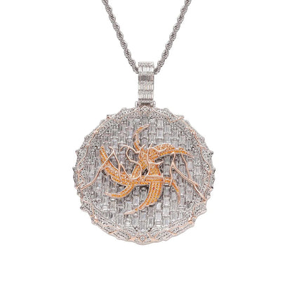 Collar Hip Hop Redondo “Cake Thorns” – Zirconias Coloridas Incrustadas 💎🔥