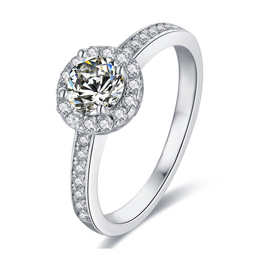 Anillo de moissanita 0,5 ct en plata 925 – Diseño de bola redonda
