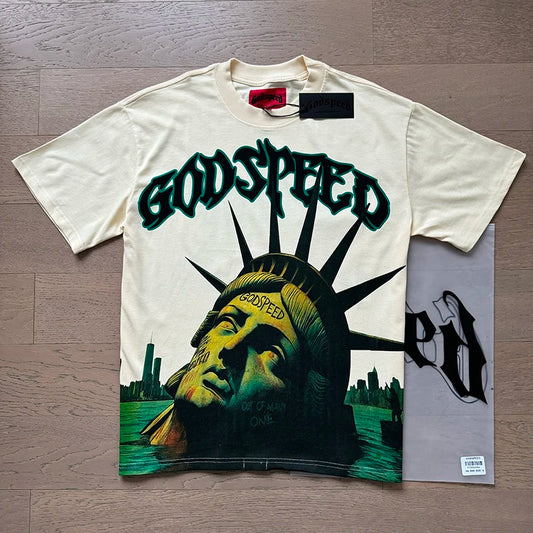 Camiseta GOD SPEED Estilo Vintage – Unisex | Moda Hip Hop Verano 2025
