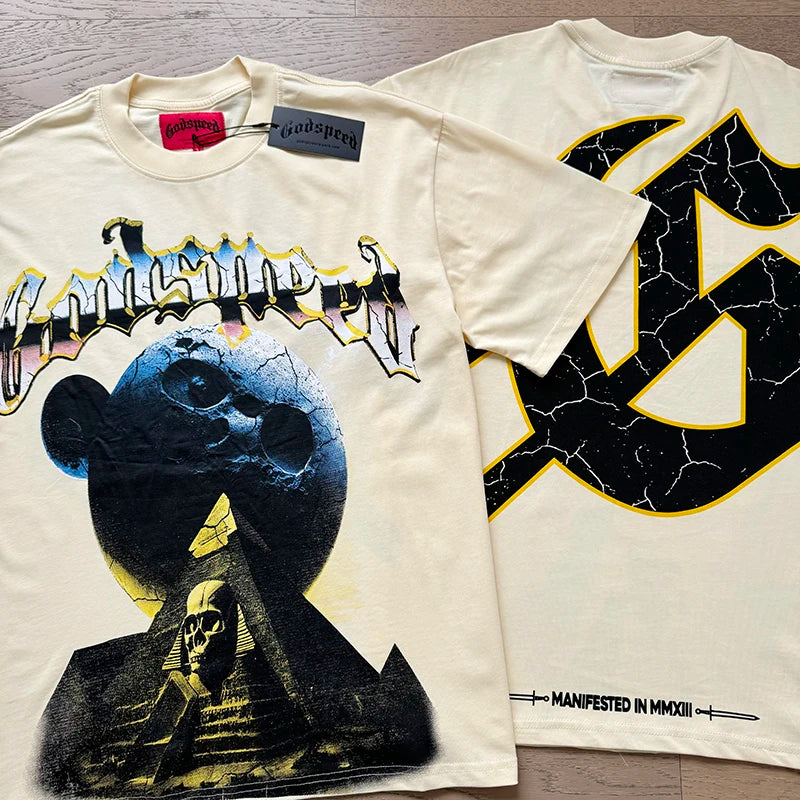 	Camiseta GOD SPEED Estilo Vintage – Unisex | Moda Hip Hop Verano 2025