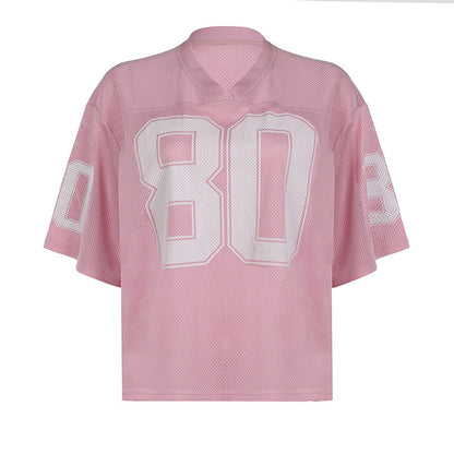 Camiseta Suelta Cuello V Estampado Digital | Streetwear Marca Street Tide