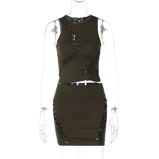 Vestido Sin Mangas Mujer – Cuello Redondo y Color Sólido de Moda Verano 2025