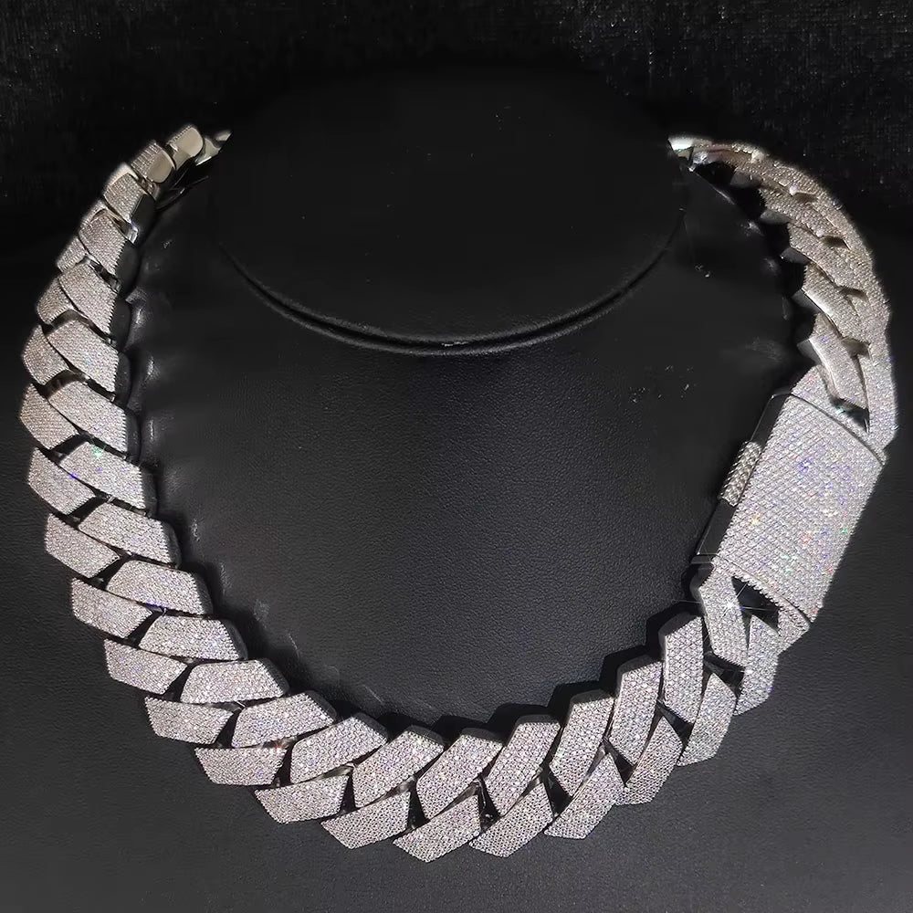 Cadena cubana helada 25mm con circonitas – joya hip hop de lujo barata para hombre
