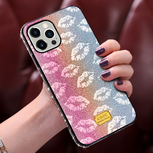 Funda de móvil con diseño brillante de diamantes tachonados y estilo explosión de personalidad.