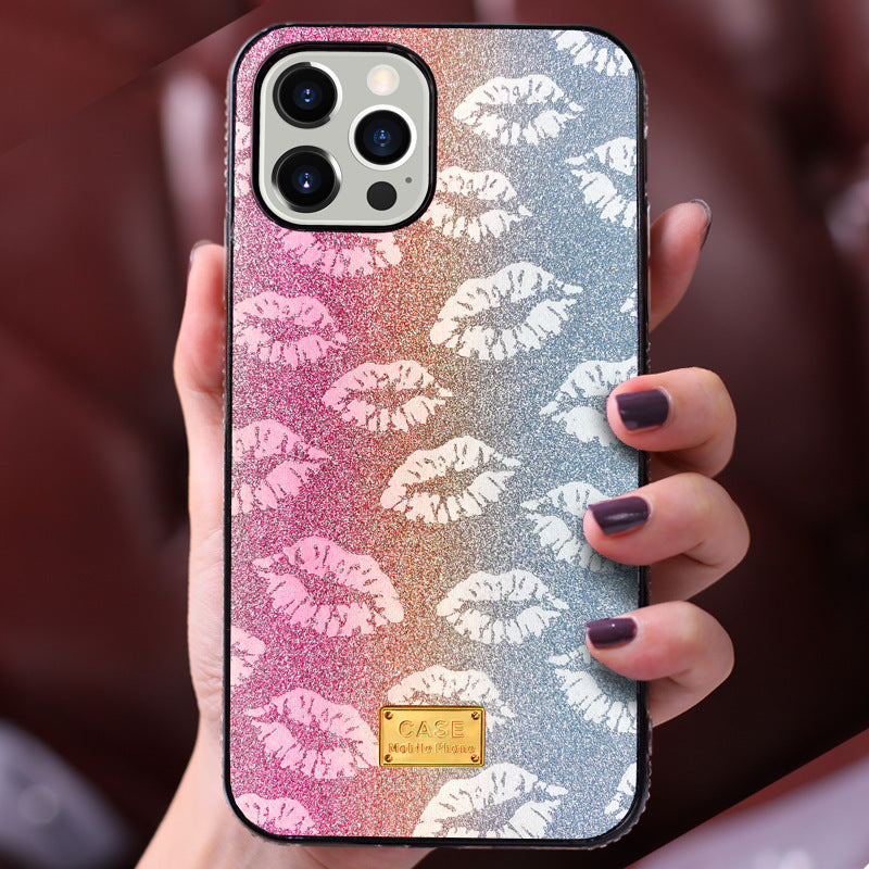 Funda de móvil con diseño brillante de diamantes tachonados y estilo explosión de personalidad.